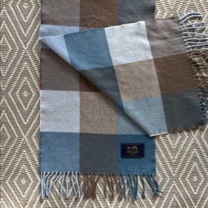 Coach Plaid Scarf in Blue and Brown